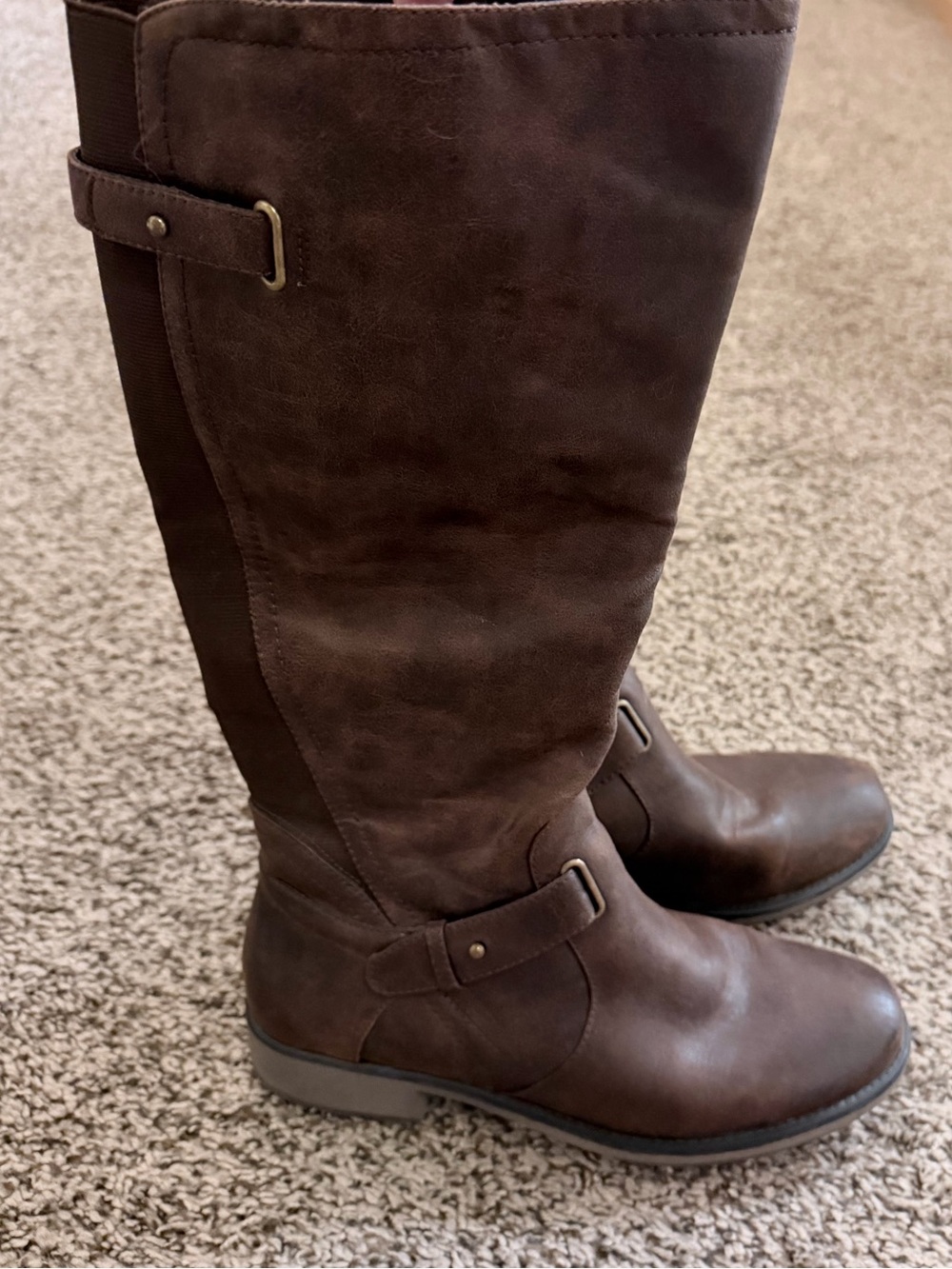Women's Brown Riding Boots Classic Tall Style